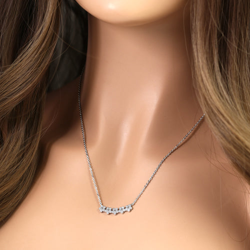 Elegant Silver Flower Necklace