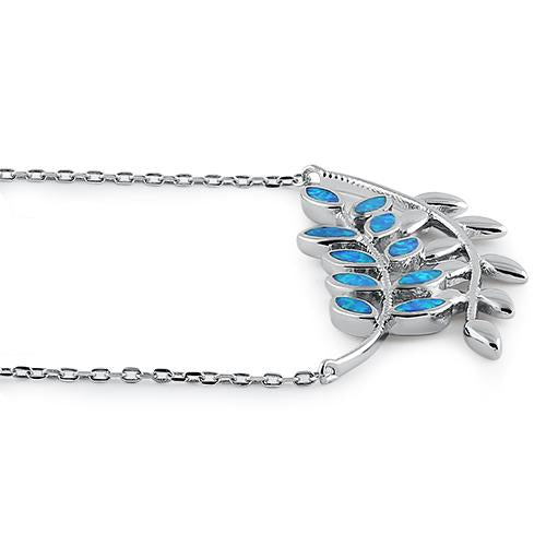 Elegant Opal Leaf Necklace