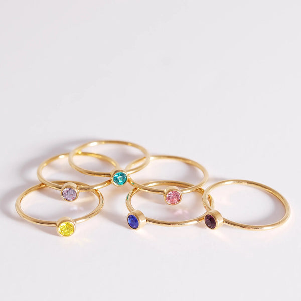 Gold Birthstone Stacking Ring