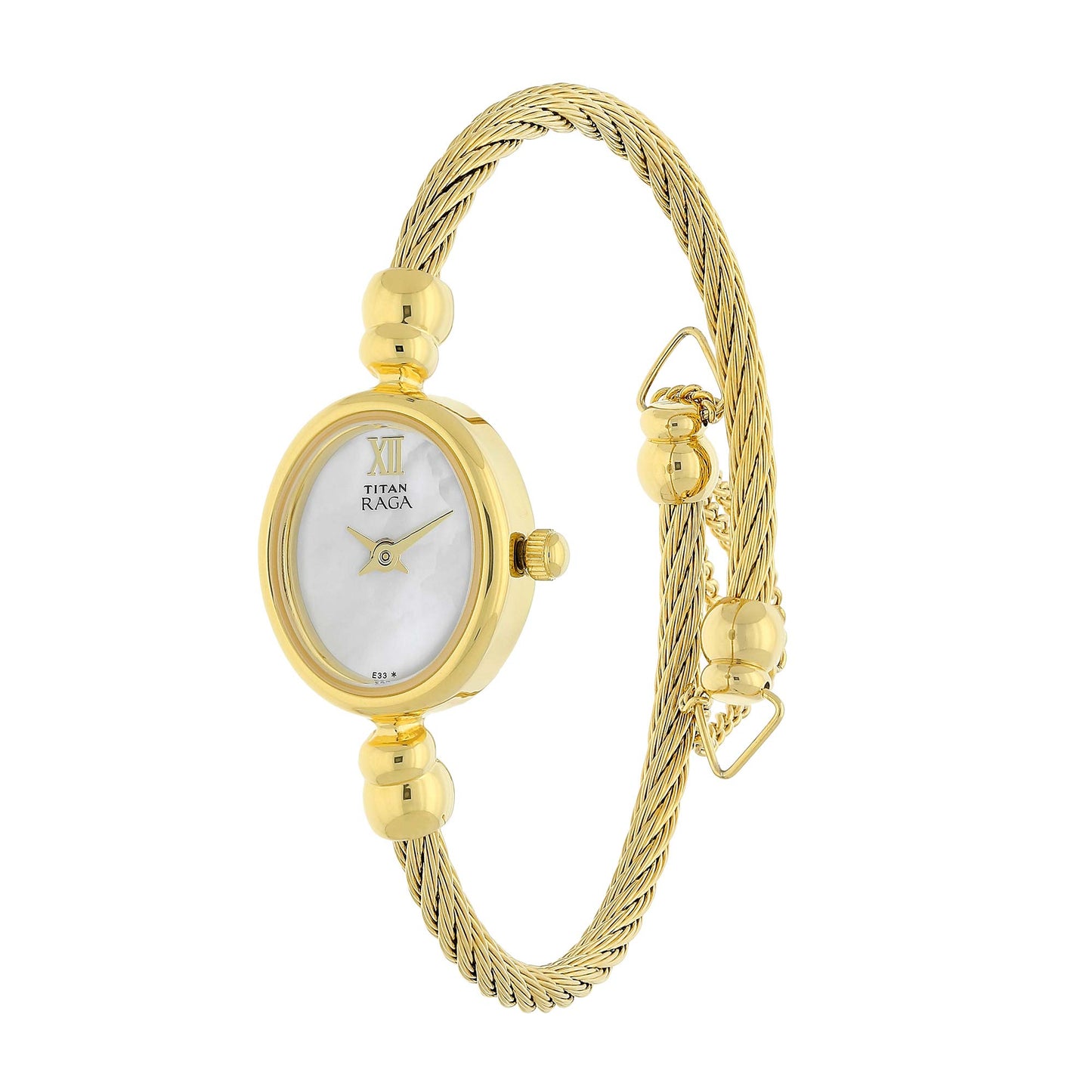 Titan Raga White Dial Analog Stainless Steel Strap watch for Women