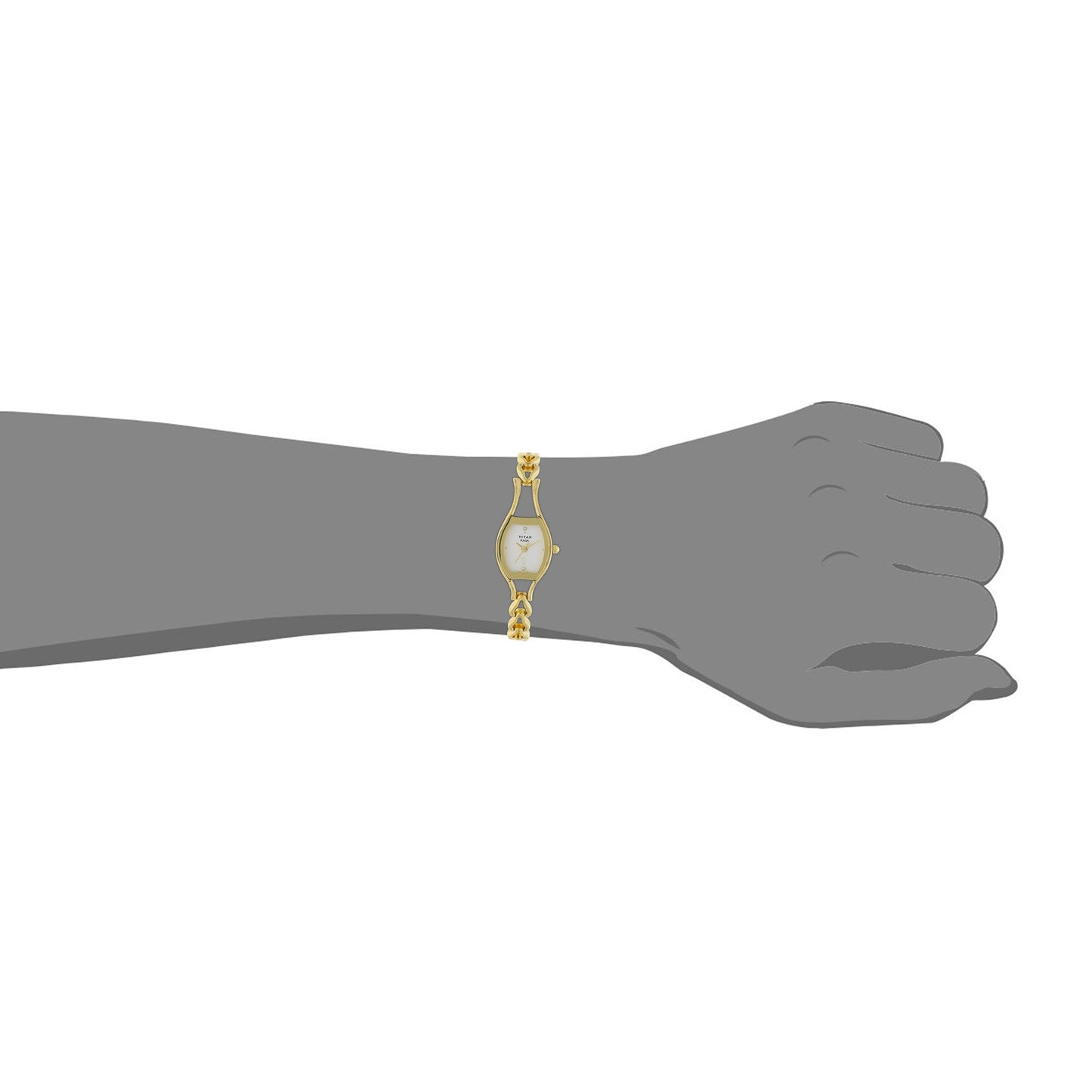 Titan Quartz Analog White Dial Watch for Women