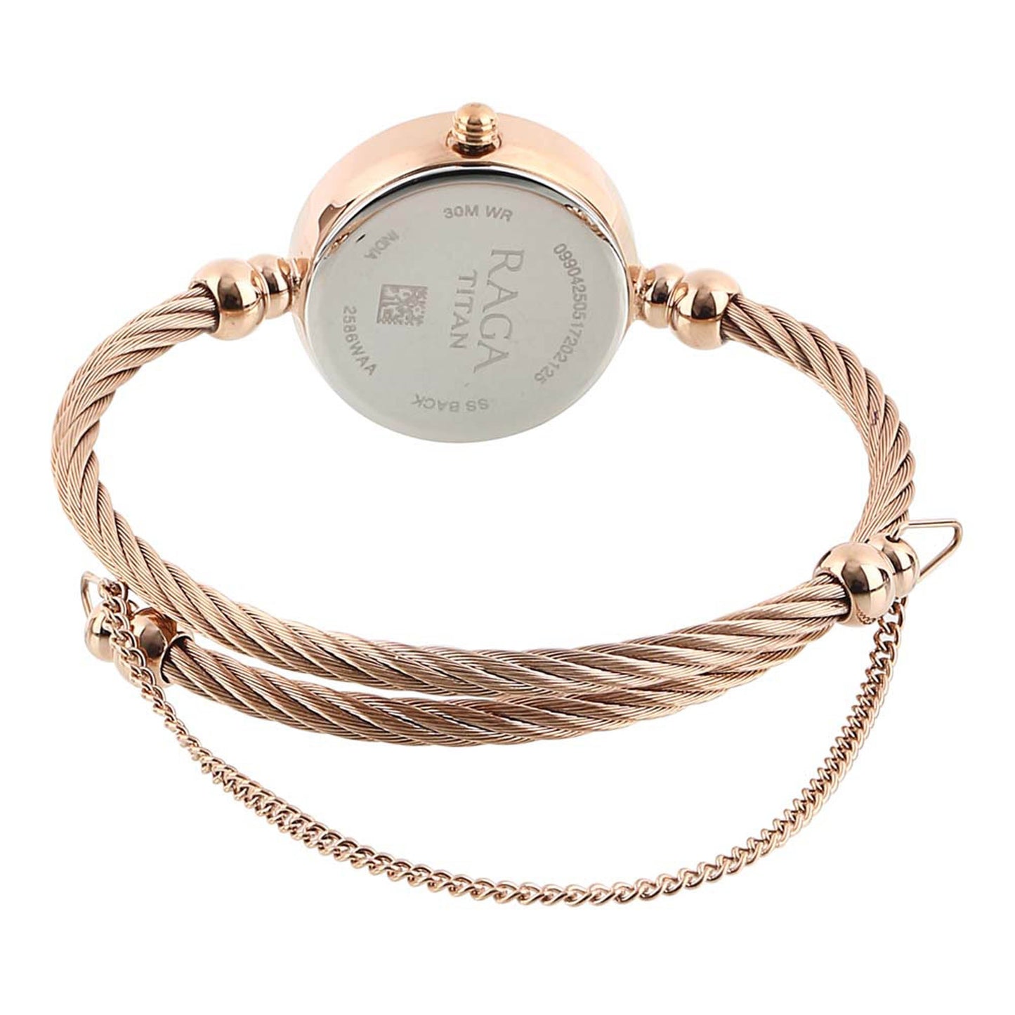 Titan Quartz Analog White Dial Metal Strap Watch for Women