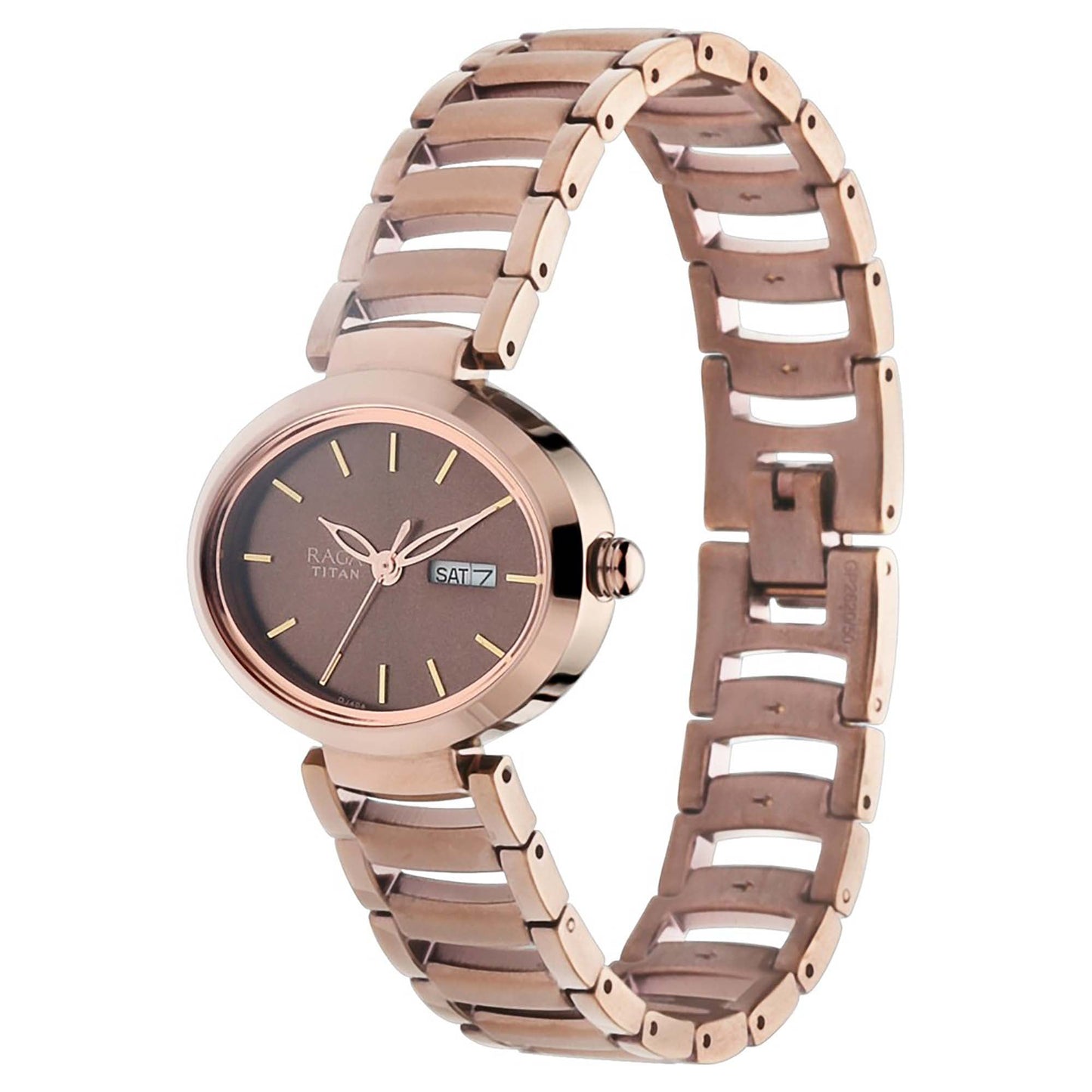 Raga Viva Brown Dial Metal Strap Watch