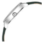 Workwear Silver Dial Green Leather Strap Watch