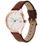 Workwear Silver Dial Brown Leather Strap Watch