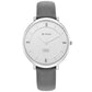 Women Edge Black Dial Black Leather Strap Watch