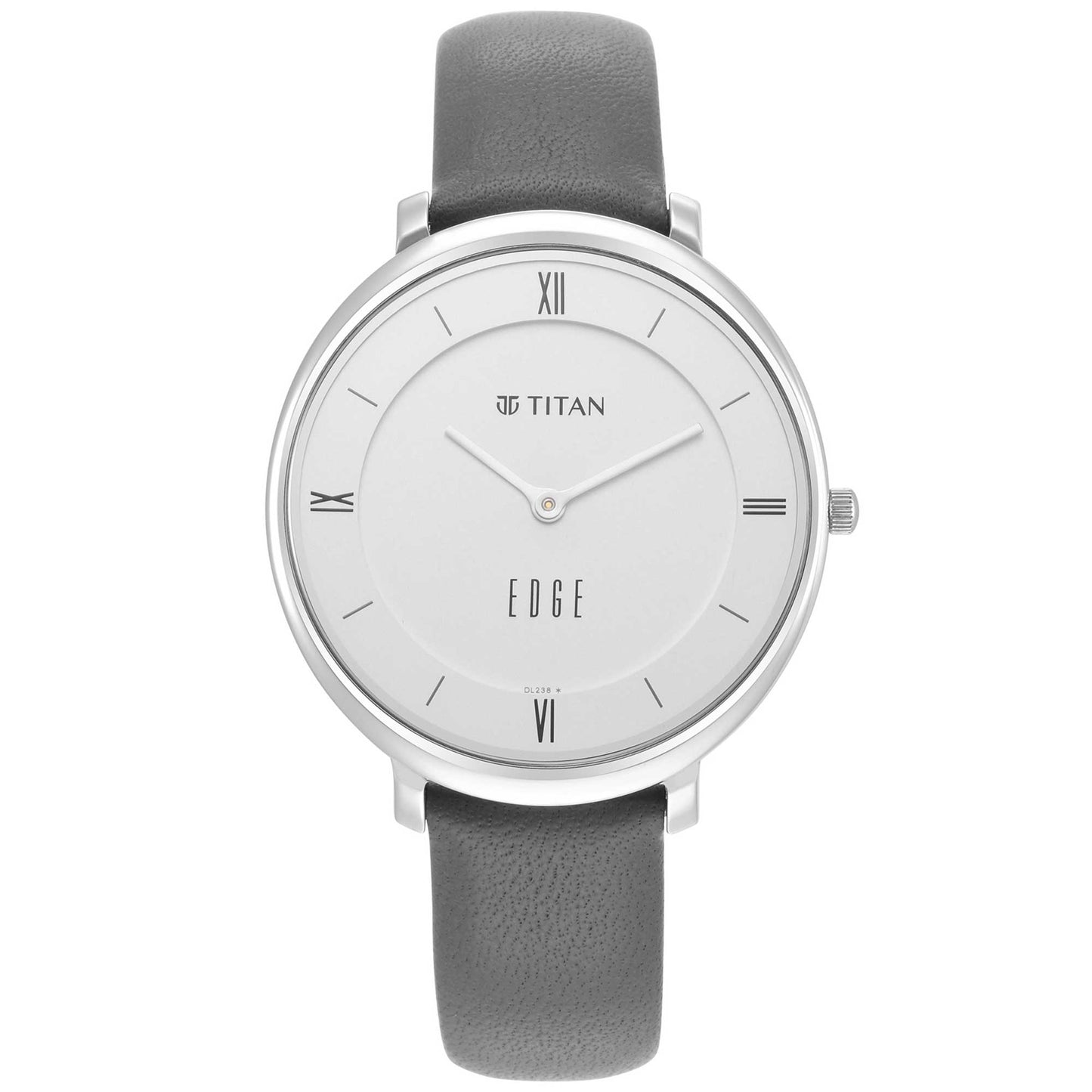 Women Edge Black Dial Black Leather Strap Watch