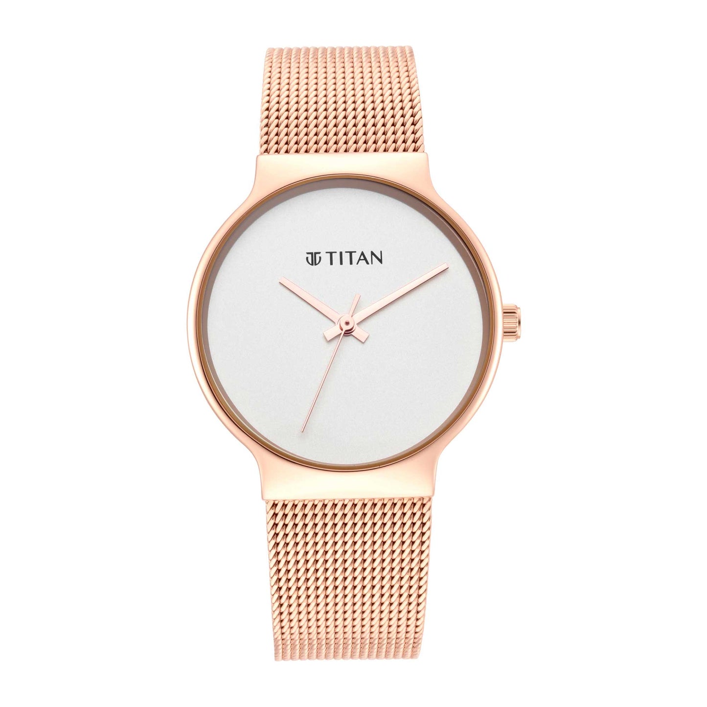 Titan Slimline Silver Dial Women Watch With Stainless Steel Strap