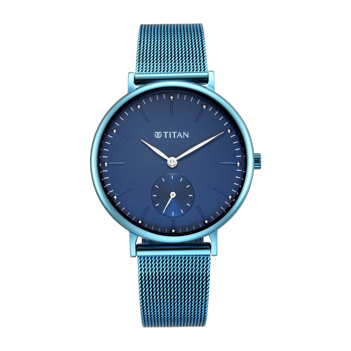 Slimline Blue Dial Mesh Strap Watch