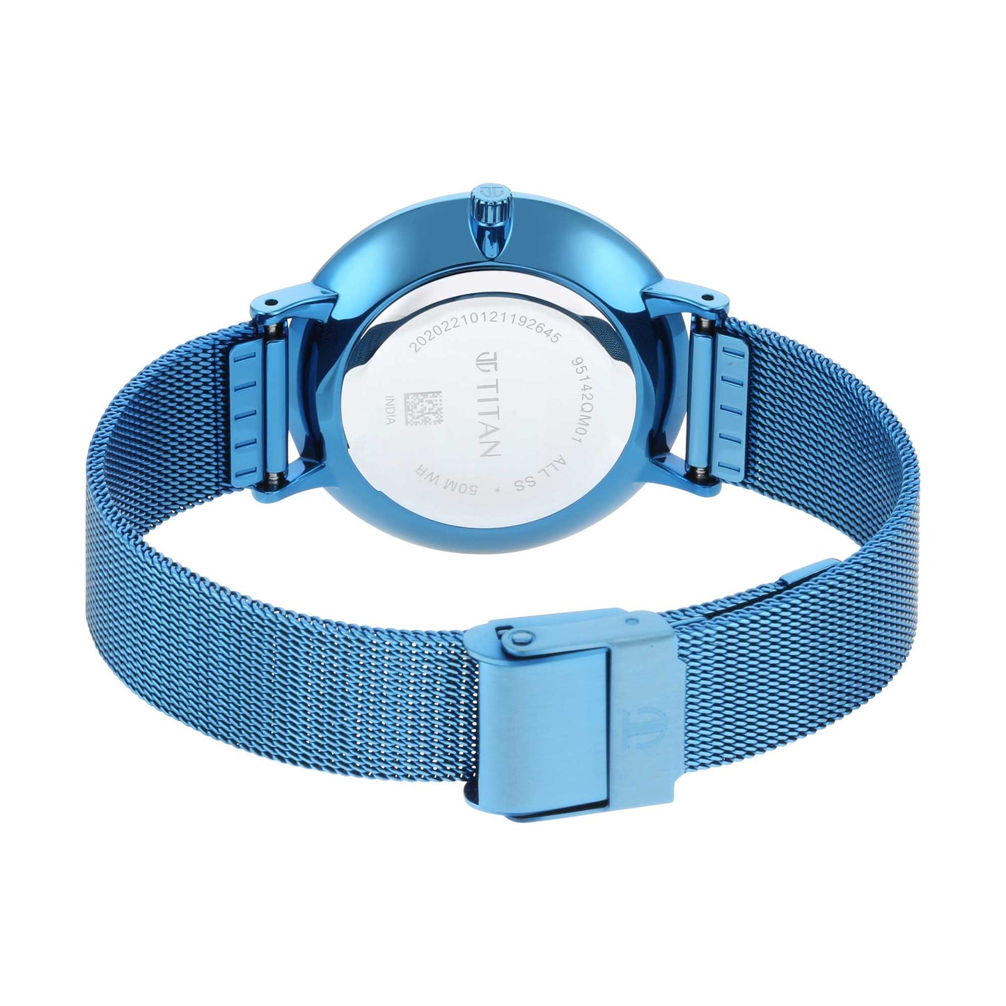 Slimline Blue Dial Mesh Strap Watch