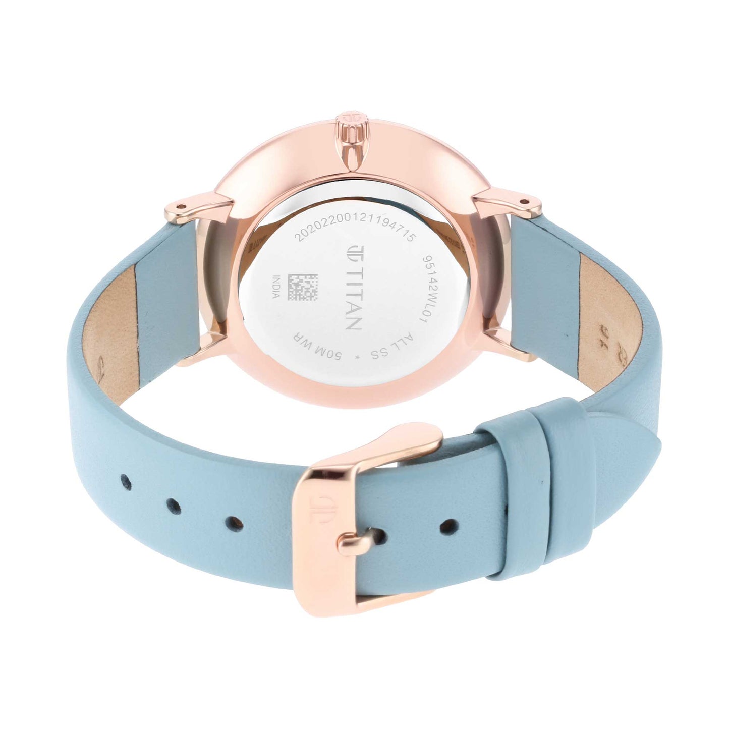 Titan Slimline White Dial Analog Leather Strap Watch for Women