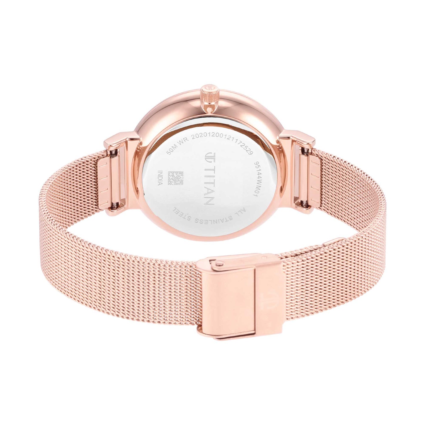 Titan Slimline Silver Dial Quartz Multifunction Stainless Steel Strap Watch for Women