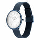 Titan Slimline Quartz Analog White Dial Blue Stainless Steel Strap Watch for Women