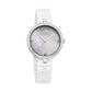 Titan Purple Ceramics Quartz Analogue Mother of Pearl Dial White Ceramic Strap Watch For Women