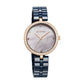 Titan Purple Ceramics Quartz Analog Mother of Pearl Dial Blue Ceramic Strap Watch For Women