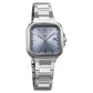 Titan Slim Square Quartz Alog with Date Blue Dial With Silver Color Stainless Steel Strap Watch For Women