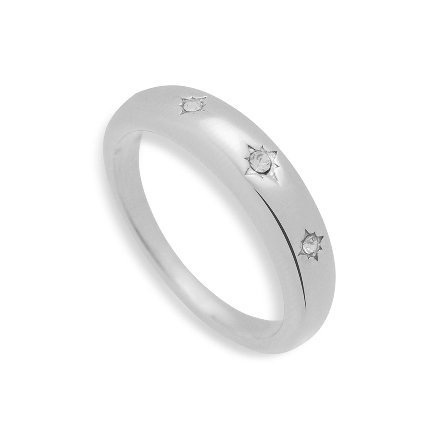 Starburst Crystal Band Ring