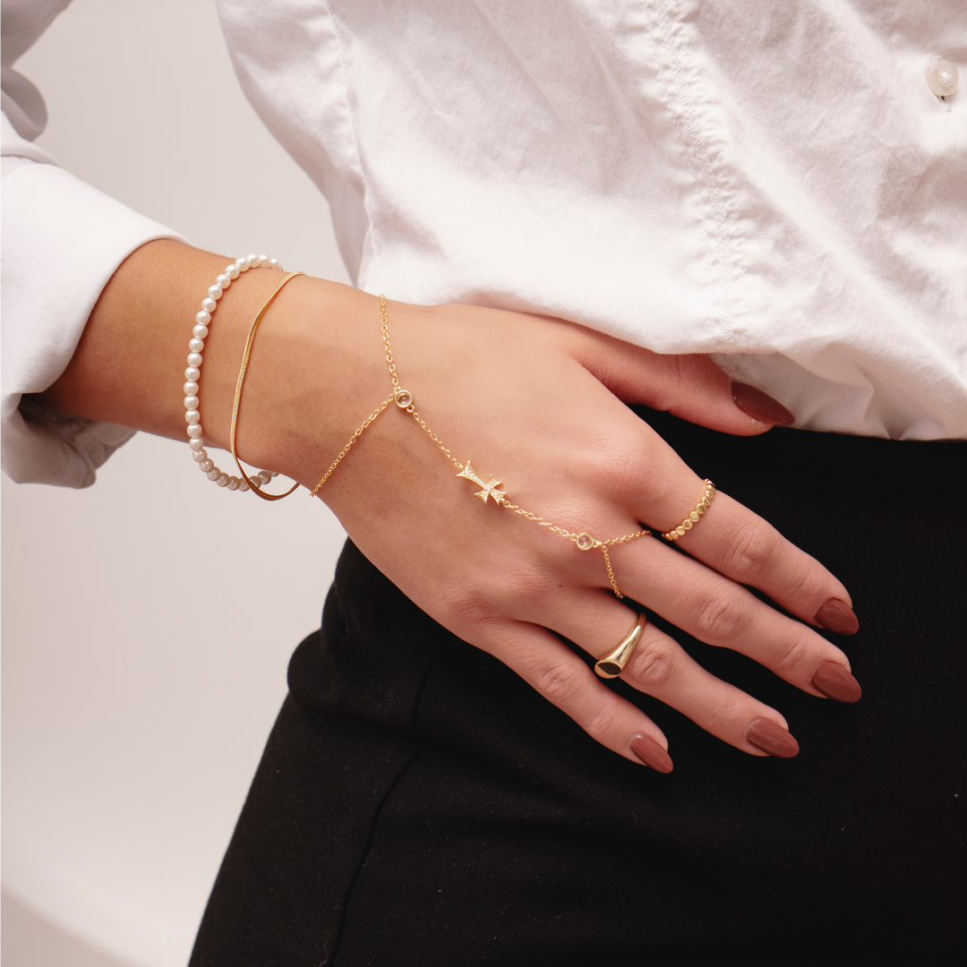 Double Cross Me Hand Chain