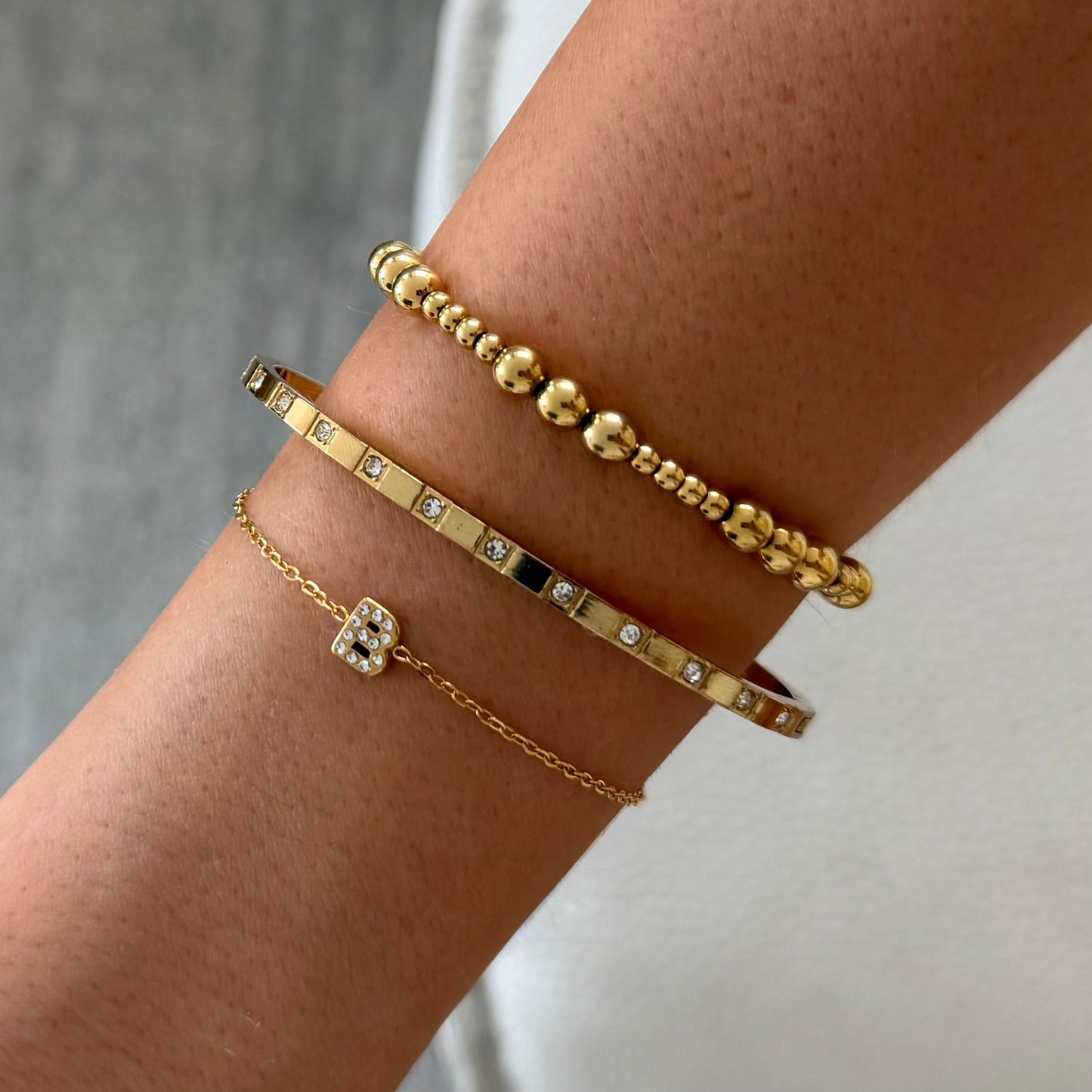 Initial Crystal Bracelet