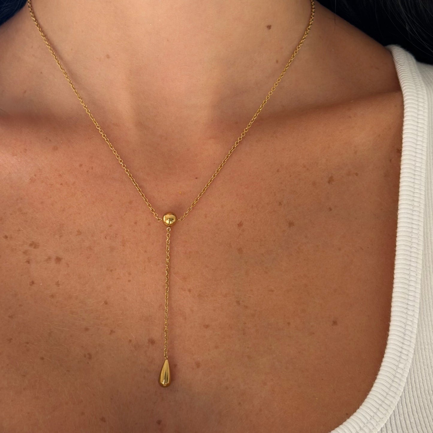 Luna Drop Lariat Necklace