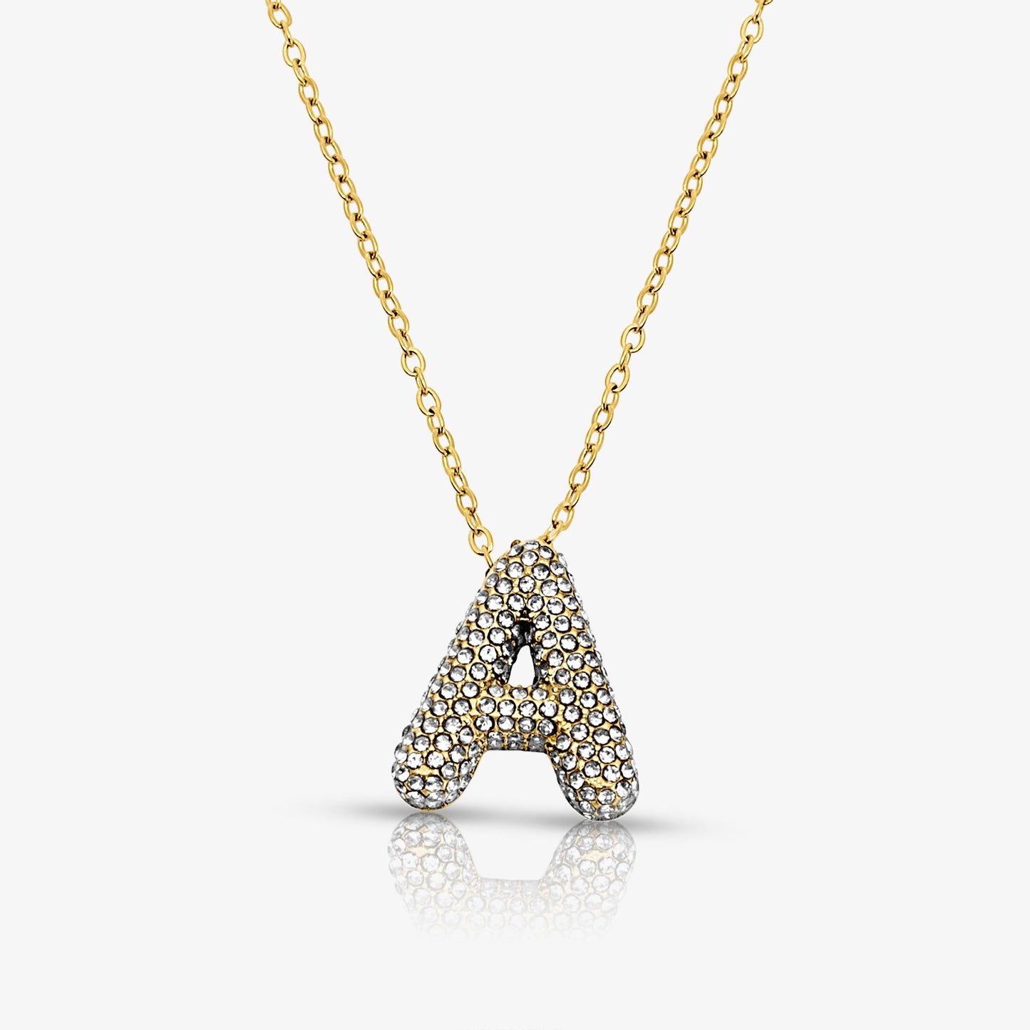 Pave Bubble Letter Necklace