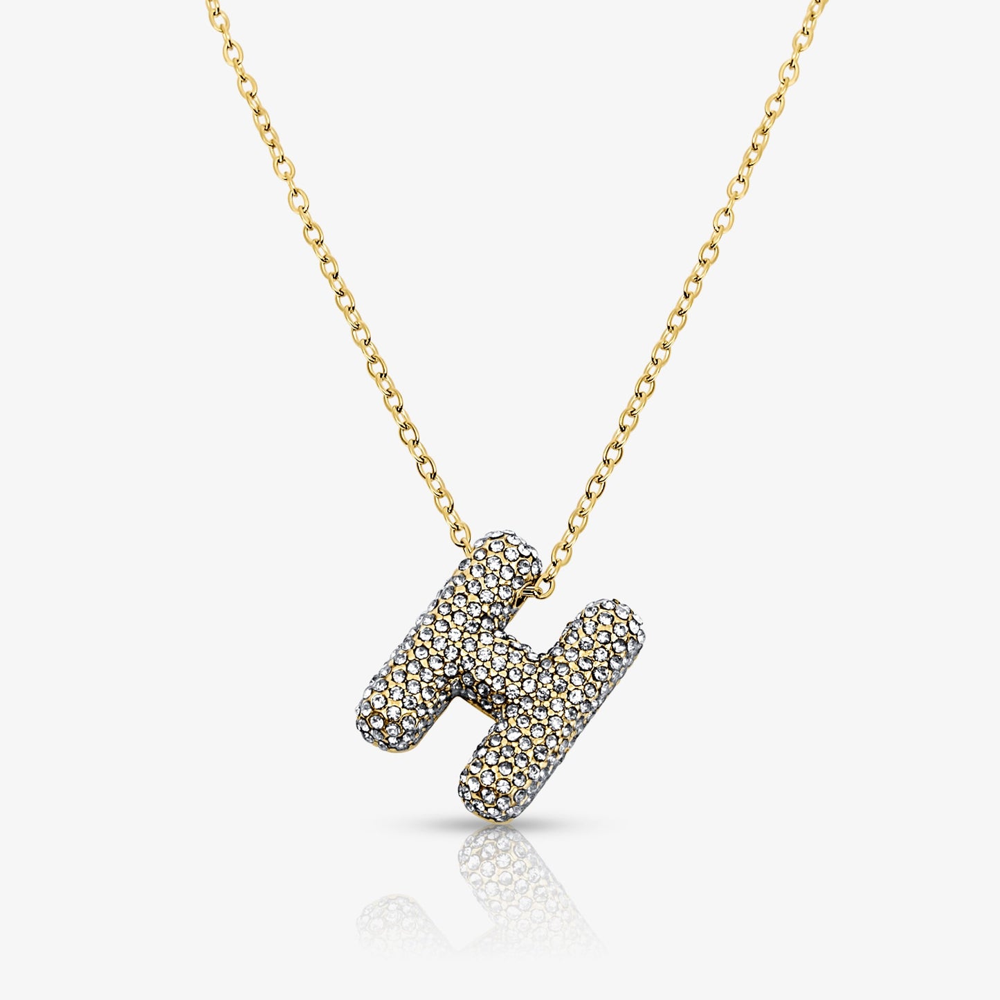 Pave Bubble Letter Necklace
