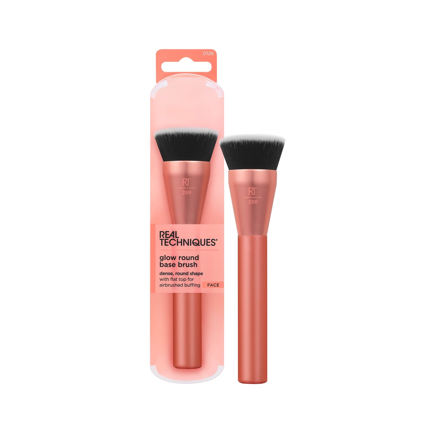 Real Techniques Glow Round Base Makeup Brush, for Liquid & Cream Foundation, 1 Count