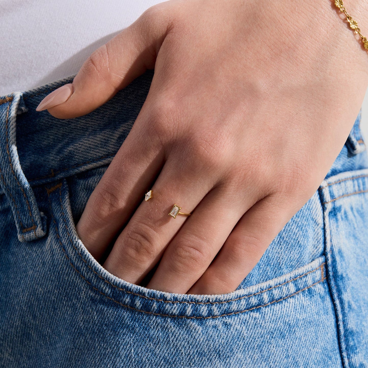 Frosted Duet Ring