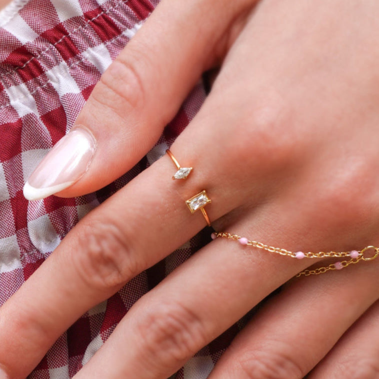 Frosted Duet Ring