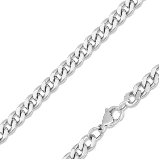 Shiny Steel Curb Chain Necklace