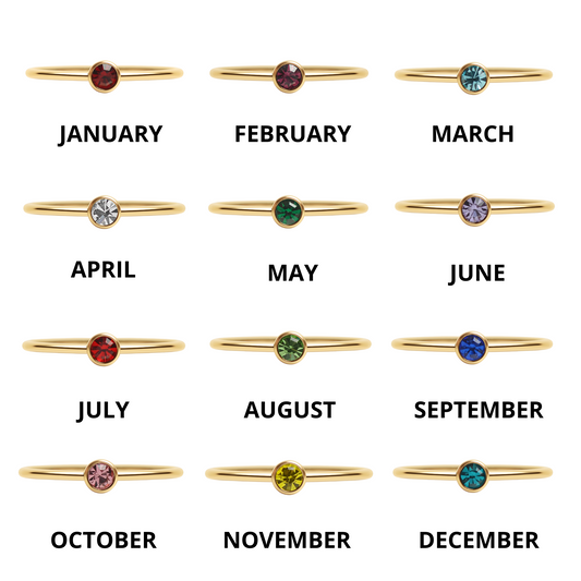 Gold Birthstone Stacking Ring