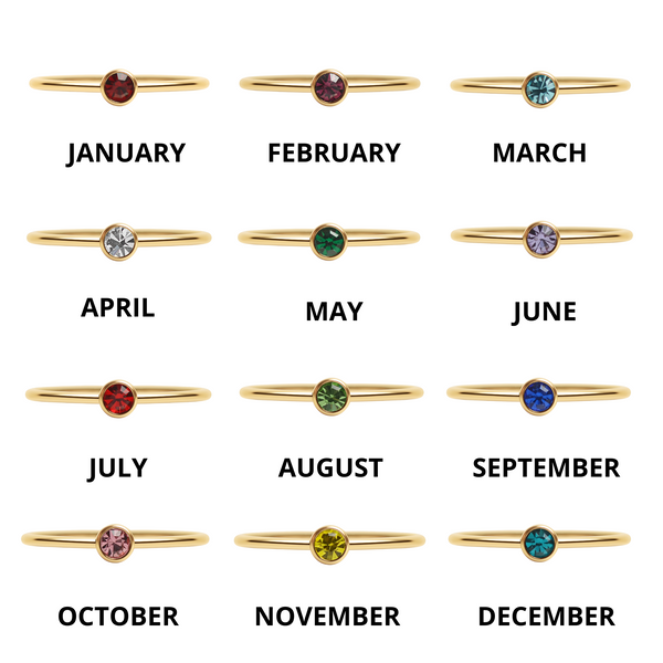 Gold Birthstone Stacking Ring